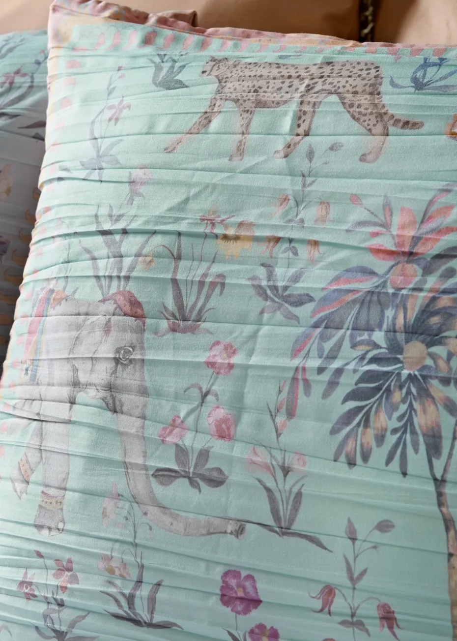 Duck Egg Blue Floral & Elephant Duvet Set