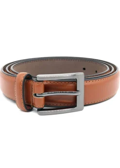 Duke Tan Anthony Stitched Leather Square Buckle Belt