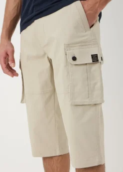 Ecru 3/4 Cargo Shorts