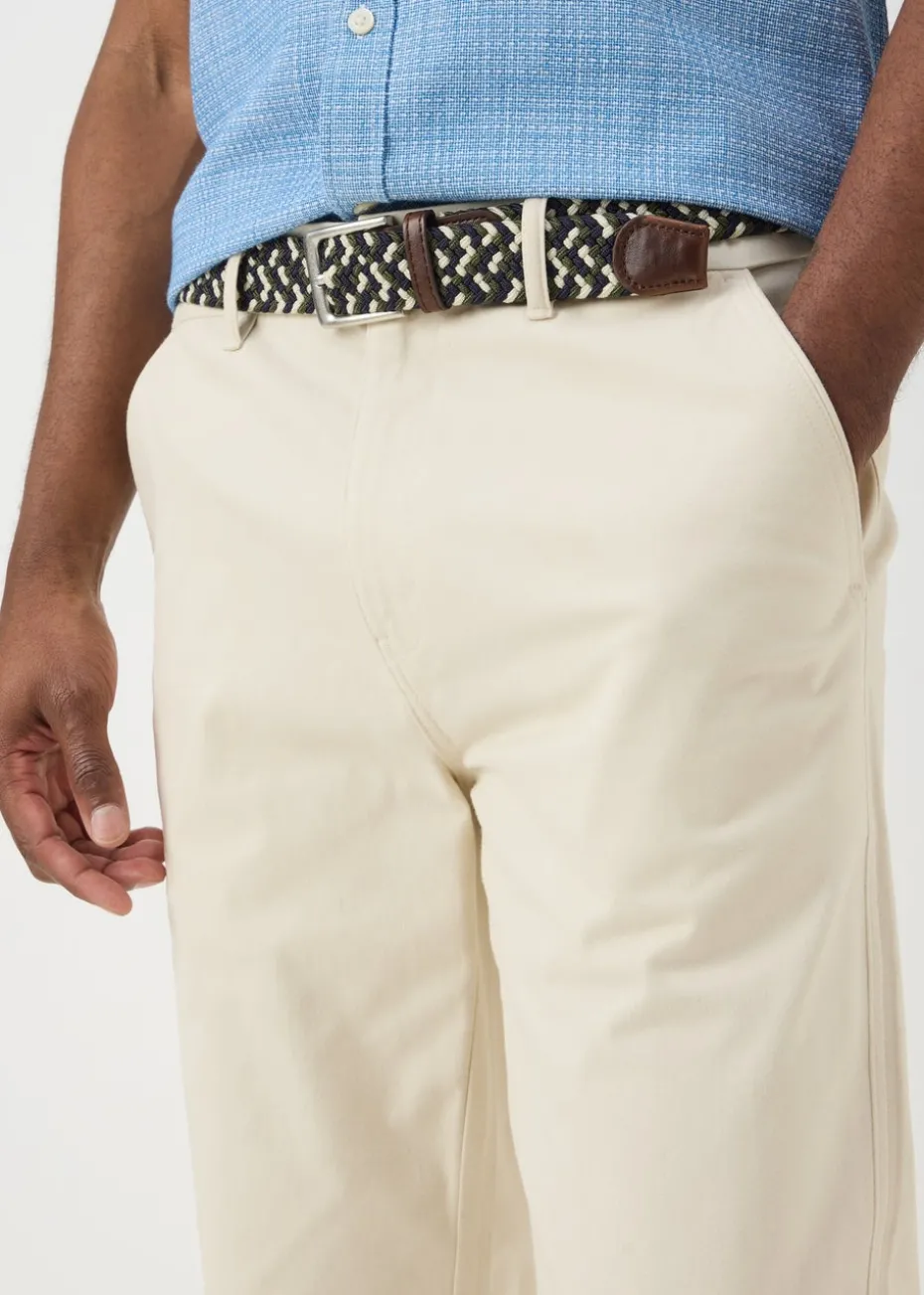 Ecru Belted Chino Trousers