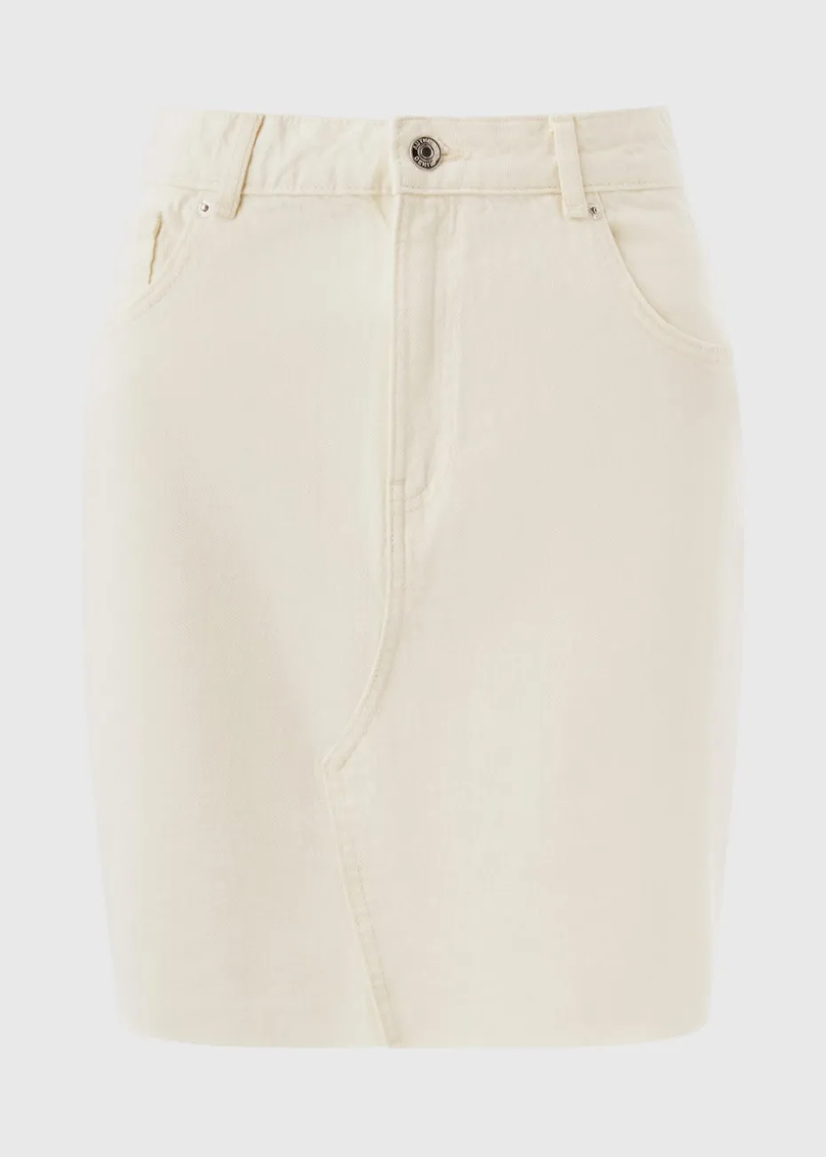 Ecru Denim Mini Skirt