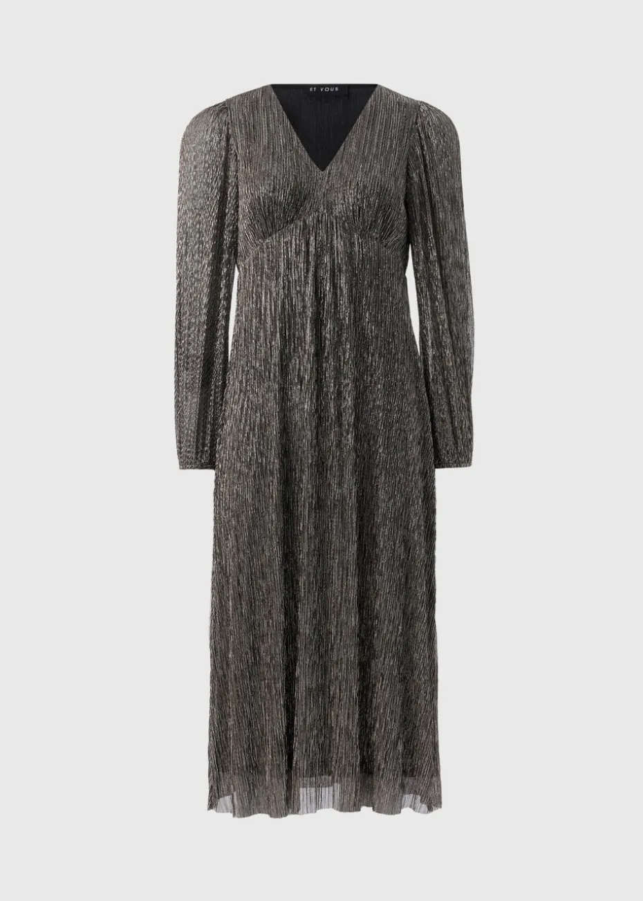Et Vous Black & Gold Lurex Midi Dress