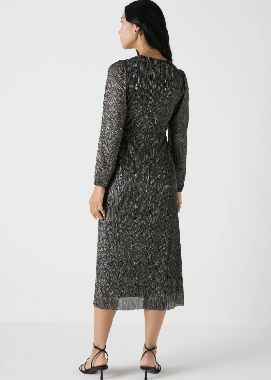 Et Vous Black & Gold Lurex Midi Dress