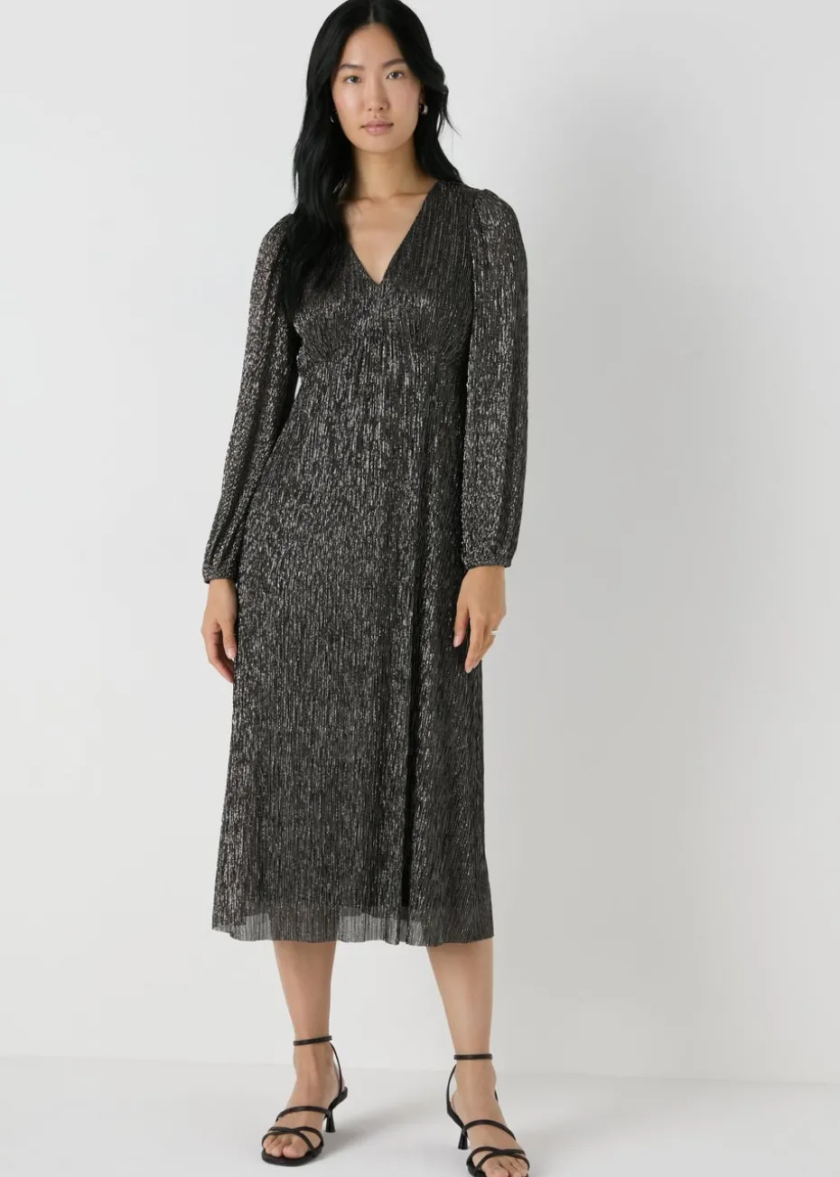 Et Vous Black & Gold Lurex Midi Dress