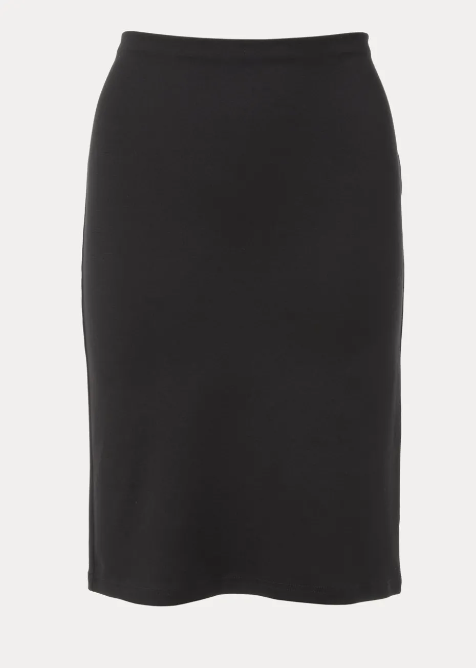 Et Vous Black Ponte Knee Length Skirt