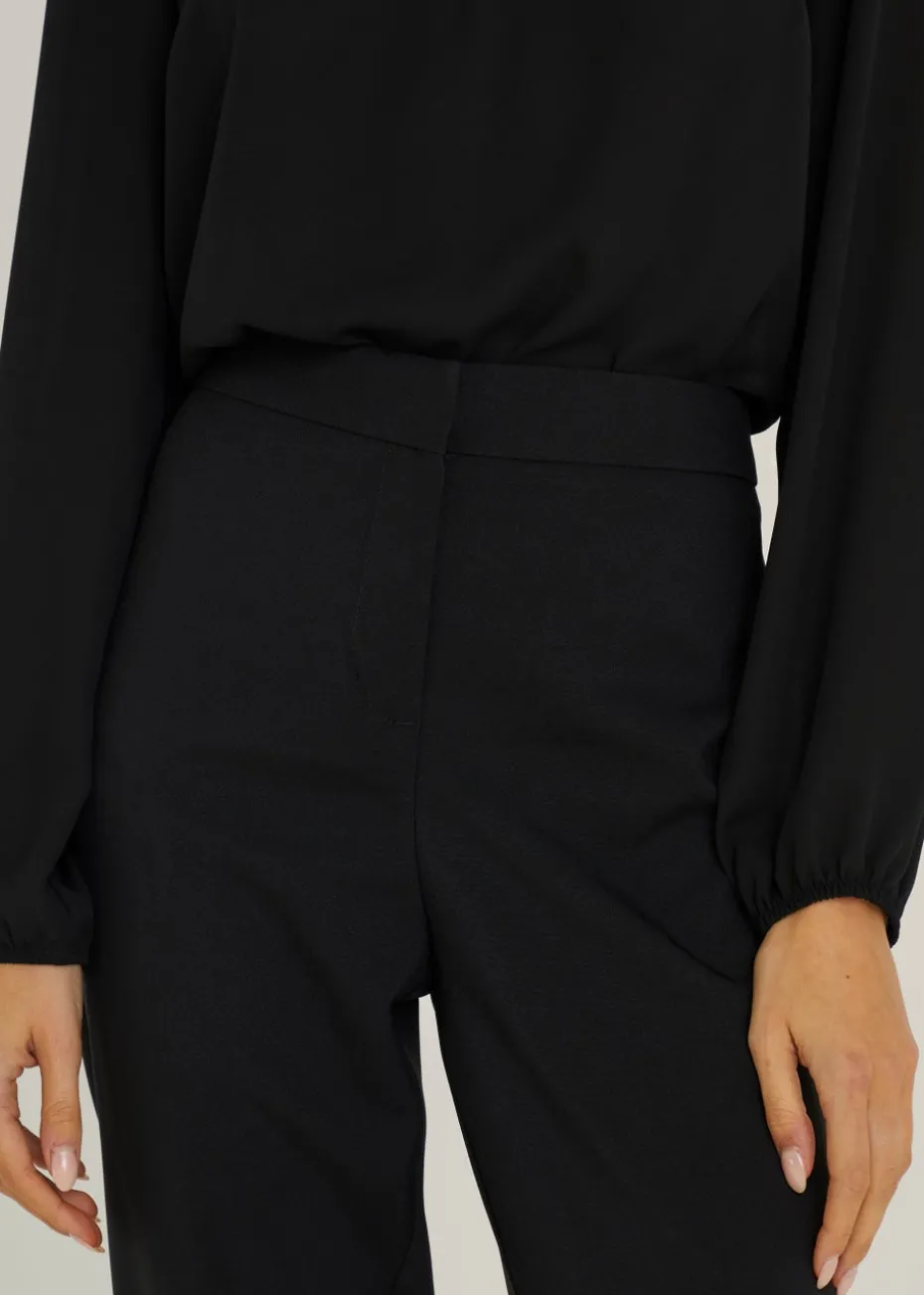 Et Vous Black Straight Fit Trousers (Short)