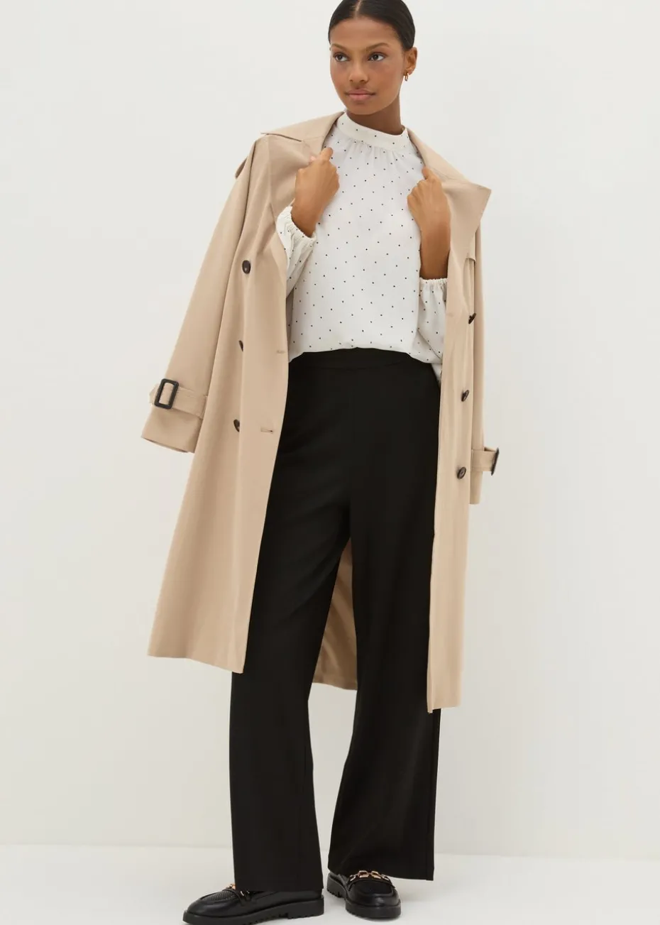 Et Vous Ivory Spot High Neck Blouse