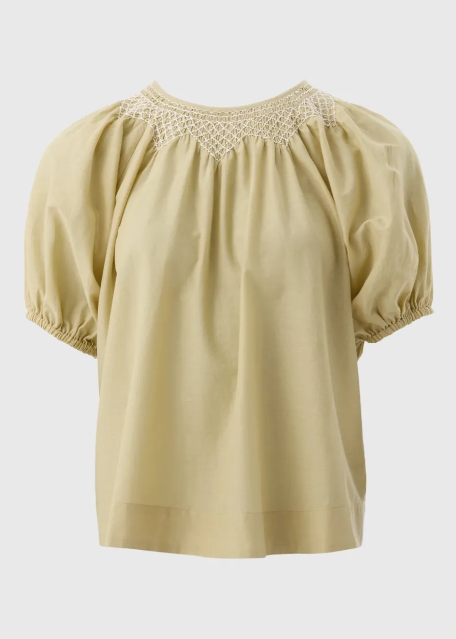 Et Vous Lime Embroidered Blouse