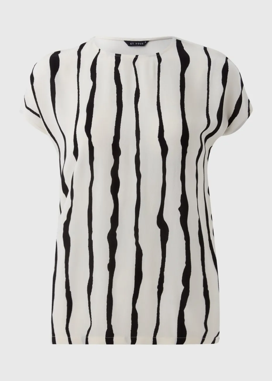 Et Vous Monochrome Jersey Back Stripe Top