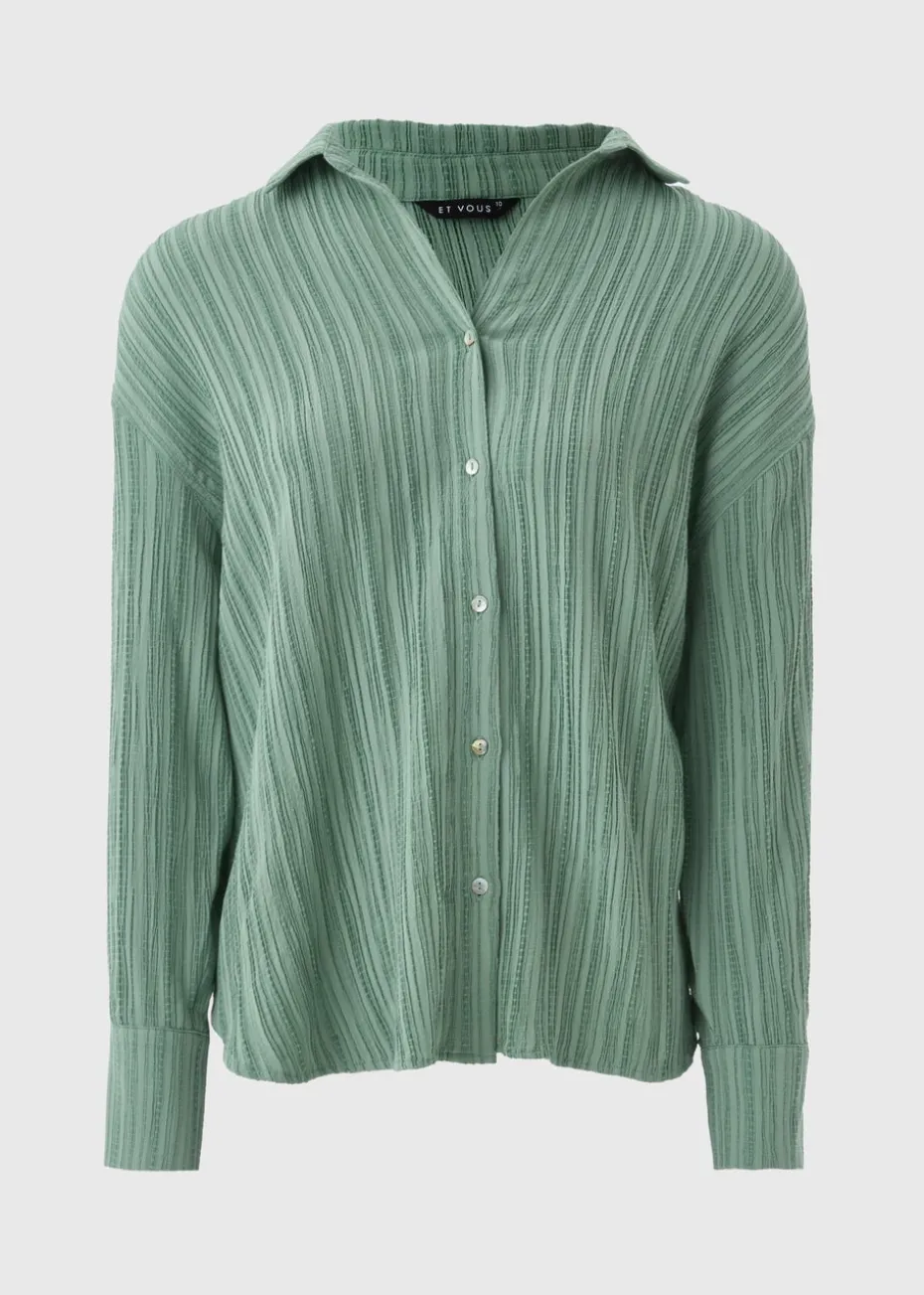 Et Vous Sage Green Textured Co Ord Shirt