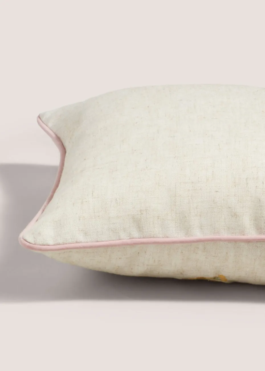 Floral Embroidered Cushion (30cm x 50cm)