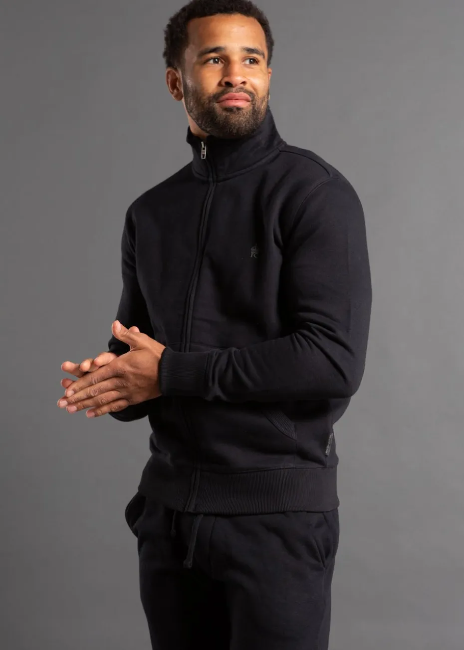 French Connection Navy Cotton Blend Funnel Neck Zip Jumper