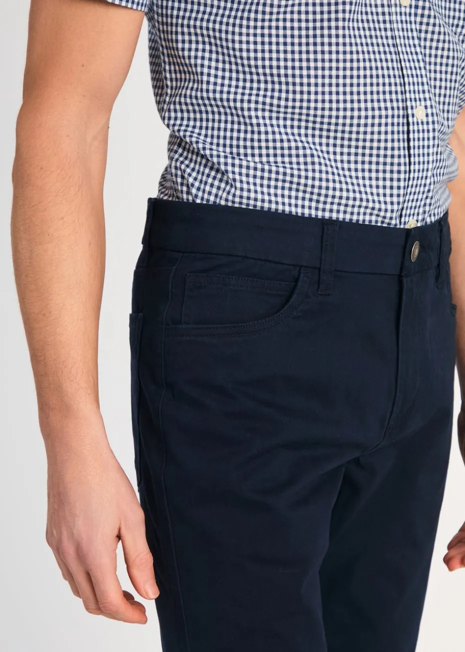 French Connection Navy Cotton Five-Pocket Chino Trousers