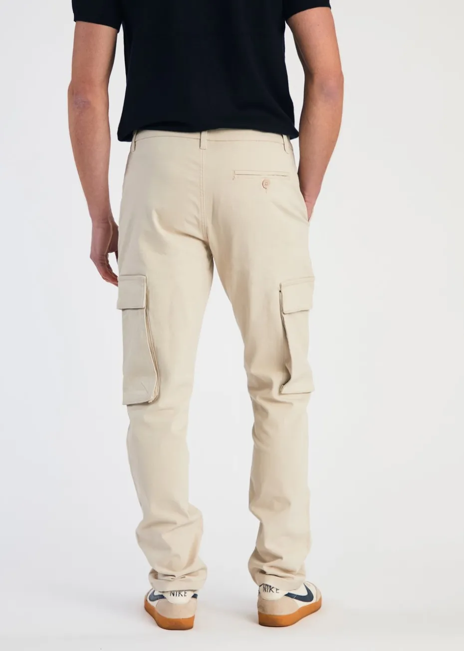 French Connection Stone Cotton Relaxed Fit Turn Up Cargo Trousers