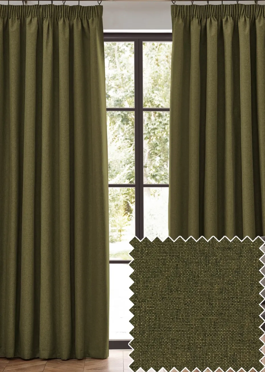 furn. Dawn 100% Blackout Thermal Pencil Pleat Curtains