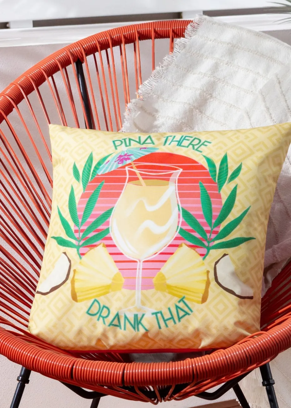 furn. Yellow Pina There Filled Outdoor Cushions (43cm x 43cm x 8cm)