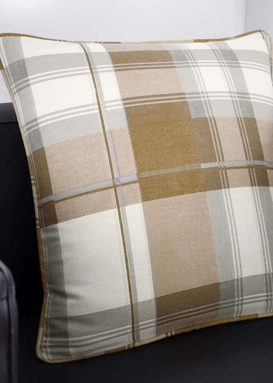 Fusion Balmoral Check Natural Filled Cushion (43cm x 43cm)