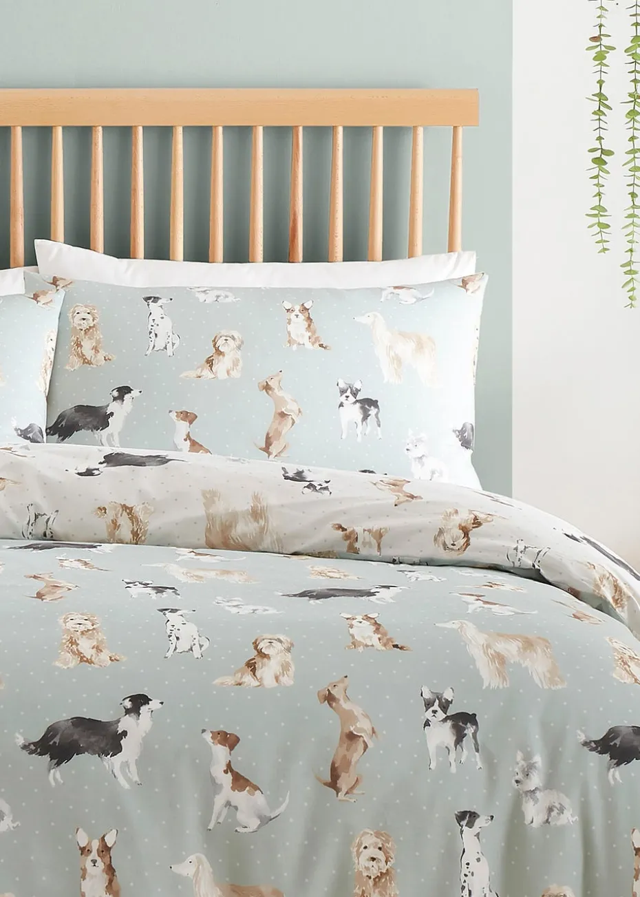 Fusion Cute Dogs Duck Egg Duvet Cover Set
