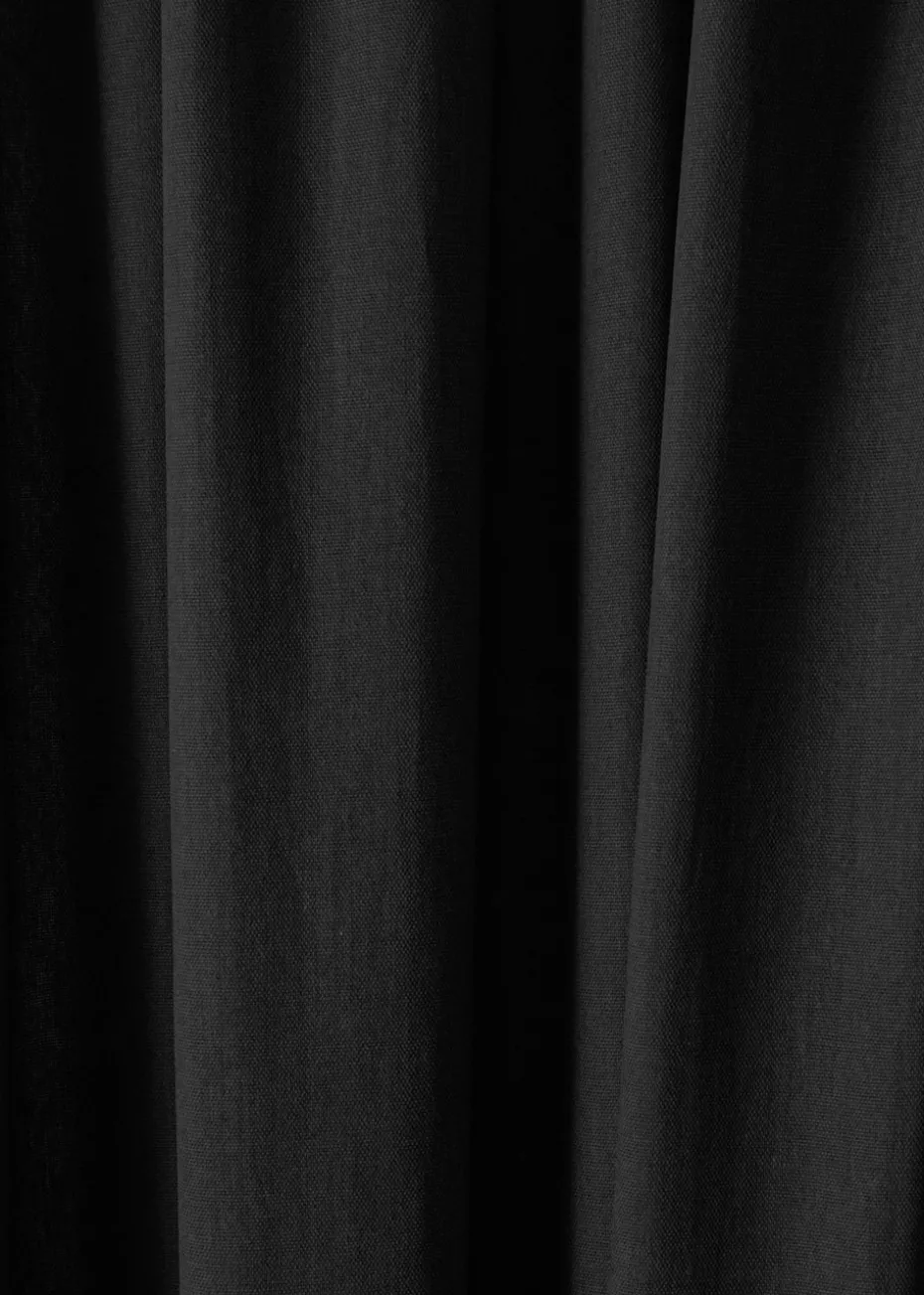 Fusion Dijon Blackout / Thermal Insulated Black Pencil Pleat Curtains