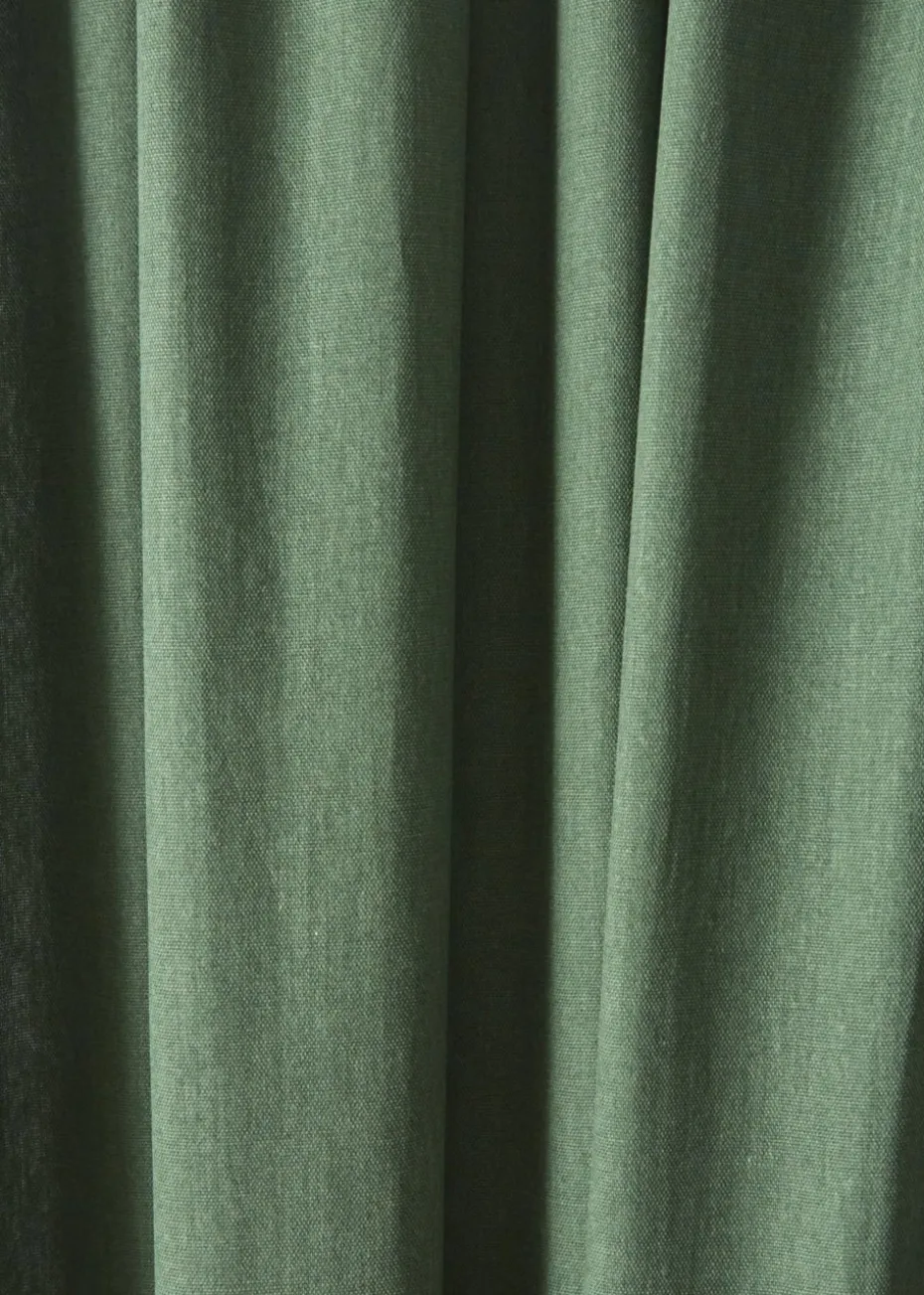 Fusion Dijon Blackout Bottle Green Pencil Pleat Curtains