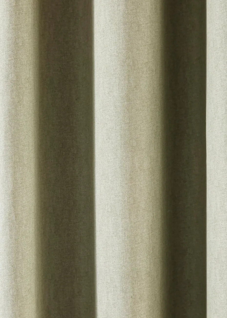 Fusion Dijon Blackout Green Pencil Pleat Curtains