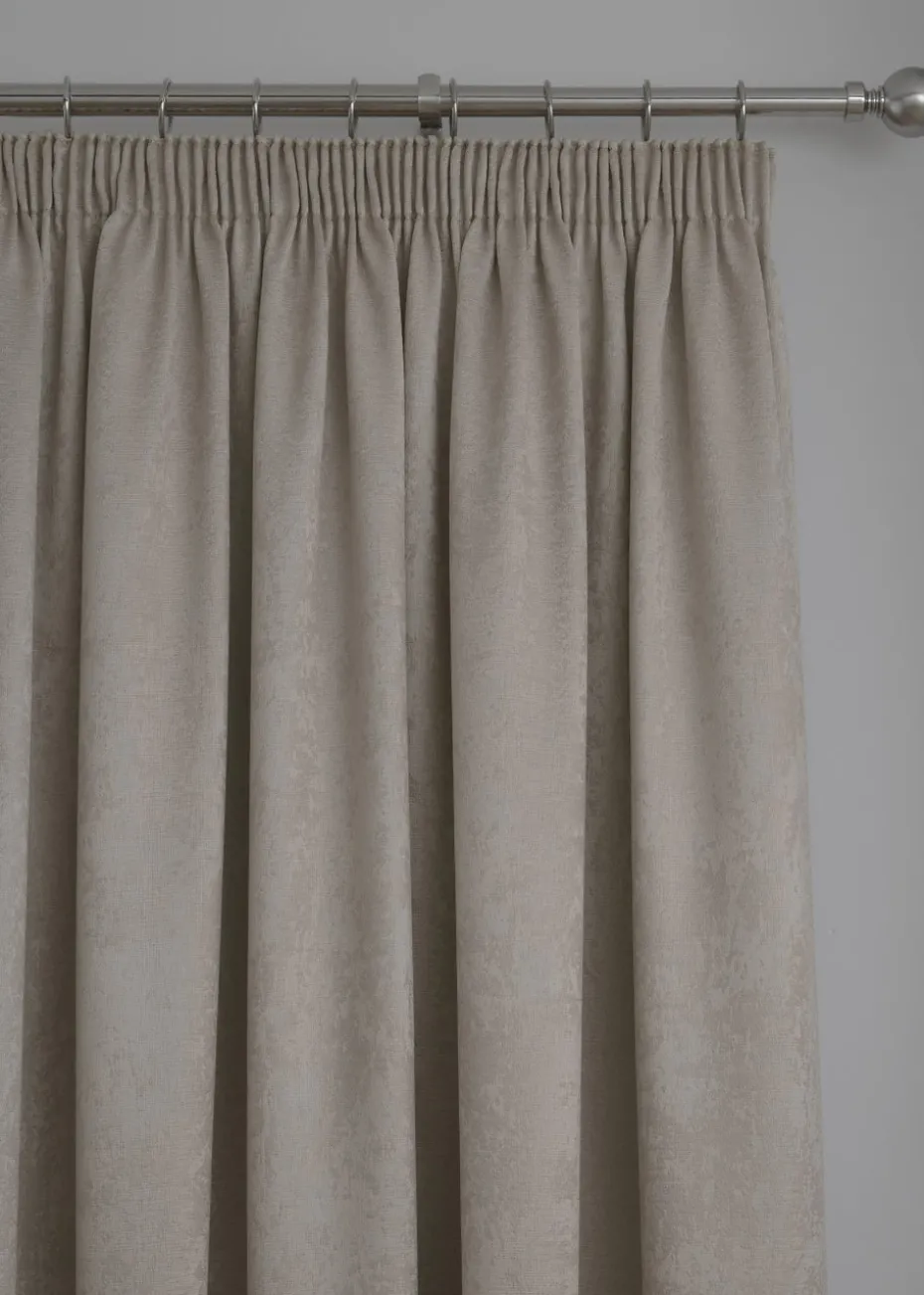 Fusion Galaxy Dimout Beige Pencil Pleat Curtains