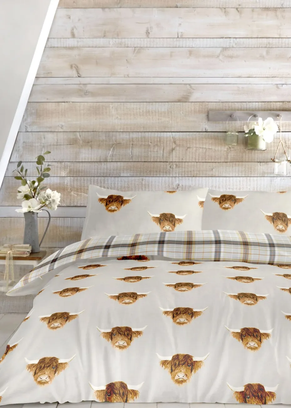 Fusion Highland Cow Yellow Duvet Cover Set