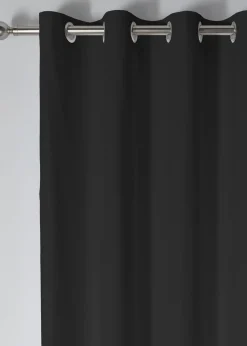 Fusion Sorbonne Black Eyelet Curtains