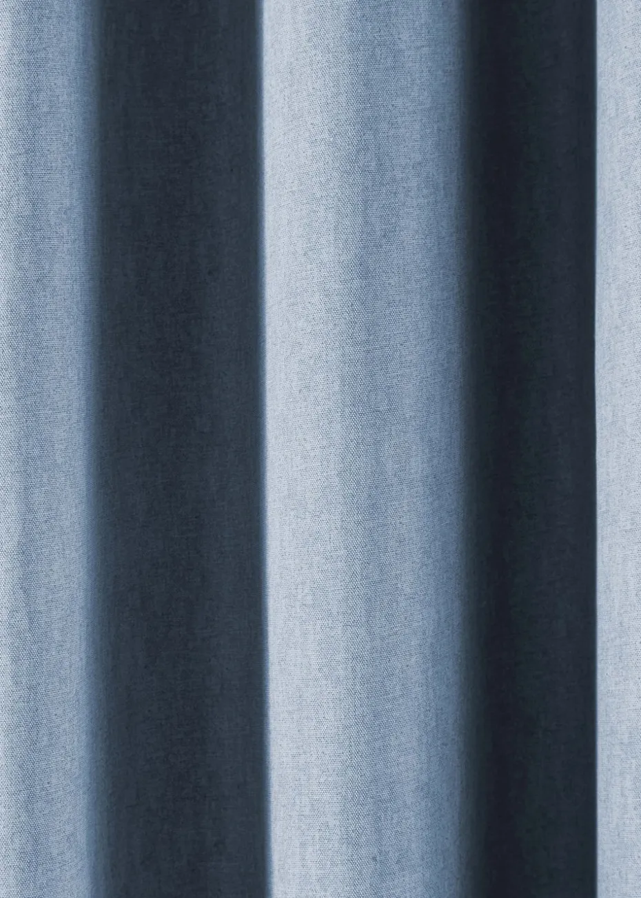 Fusion Sorbonne Blue Eyelet Curtains