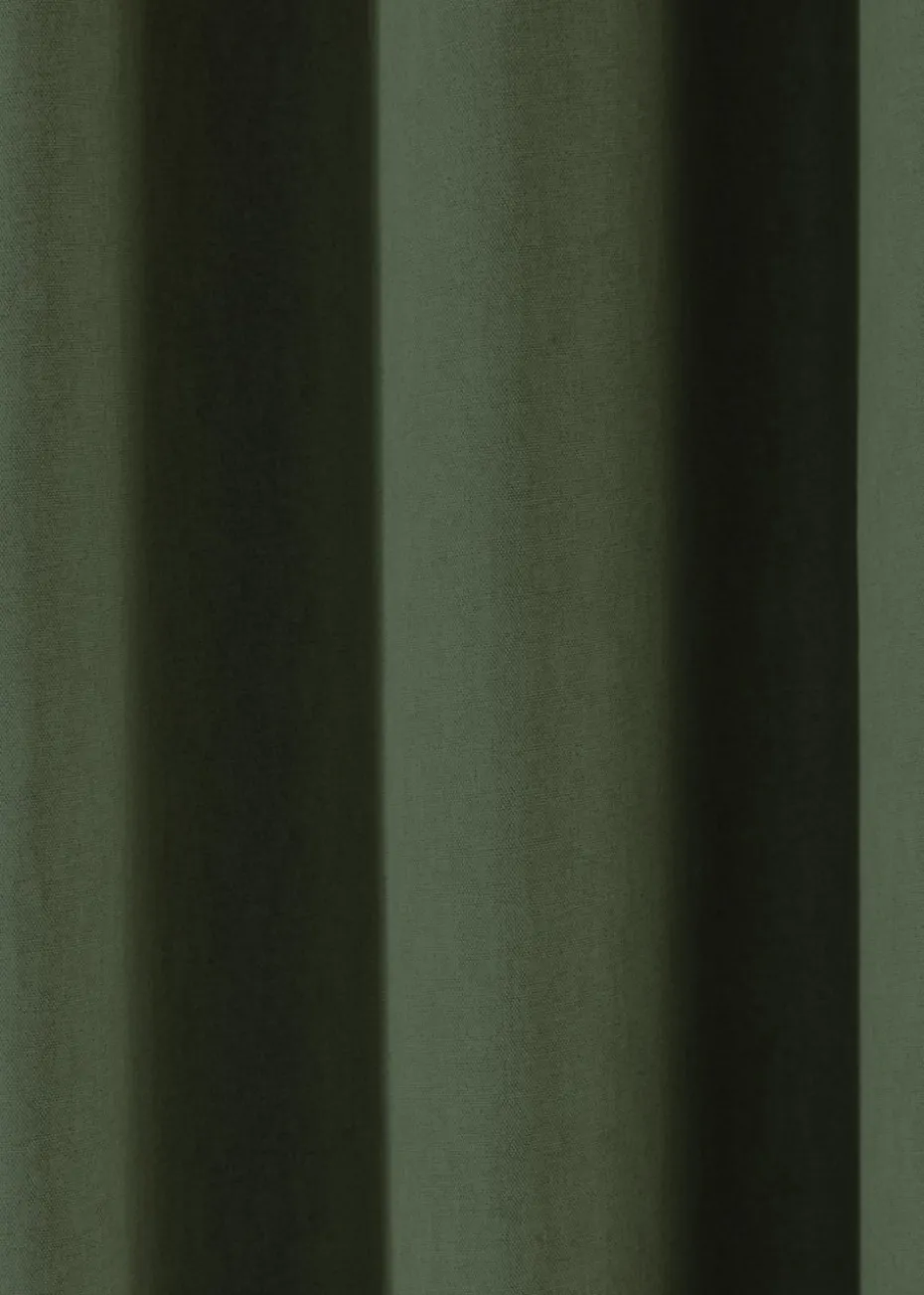 Fusion Sorbonne Bottle Green Eyelet Curtains