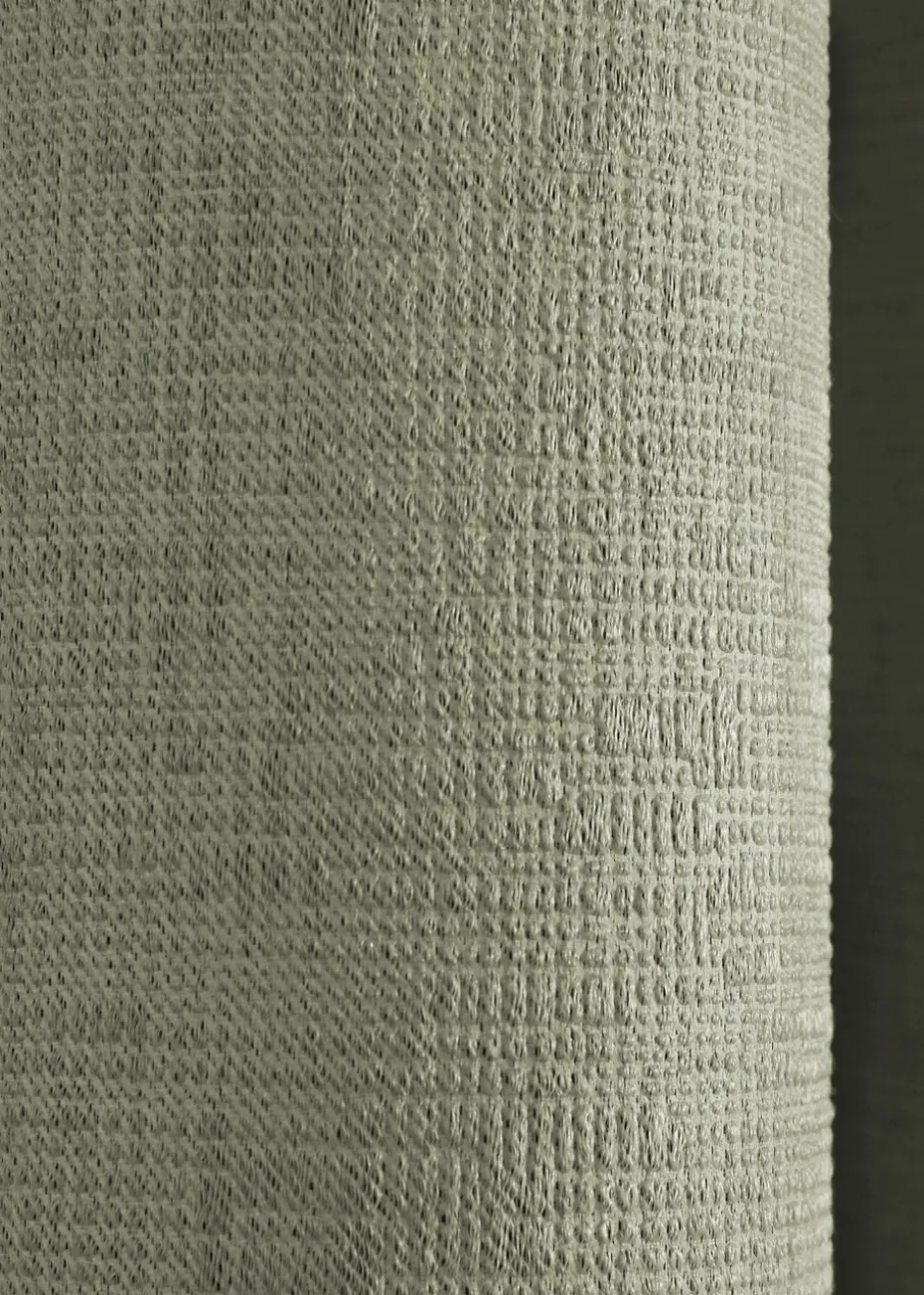 Fusion Strata Dimout Green Eyelet Curtains