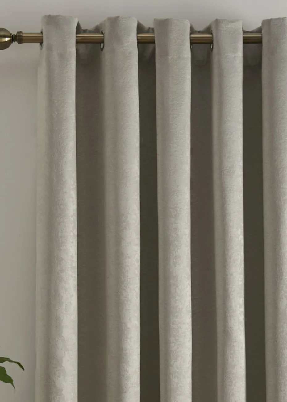 Fusion Strata Dimout Natural Eyelet Single Panel Door Curtain