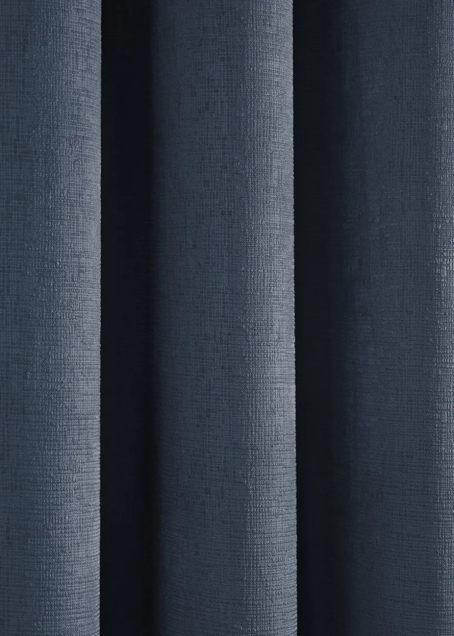 Fusion Strata Dimout Navy Eyelet Curtains