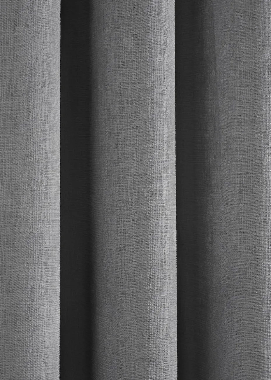 Fusion Strata Dimout Silver Eyelet Curtains