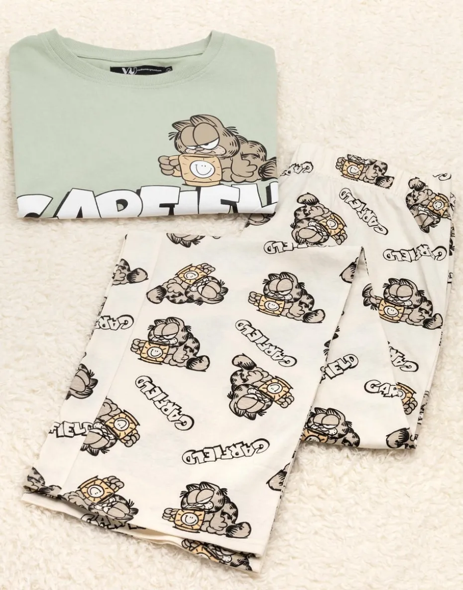 Garfield Green Short Sleeve Long Leg Pyjama Set
