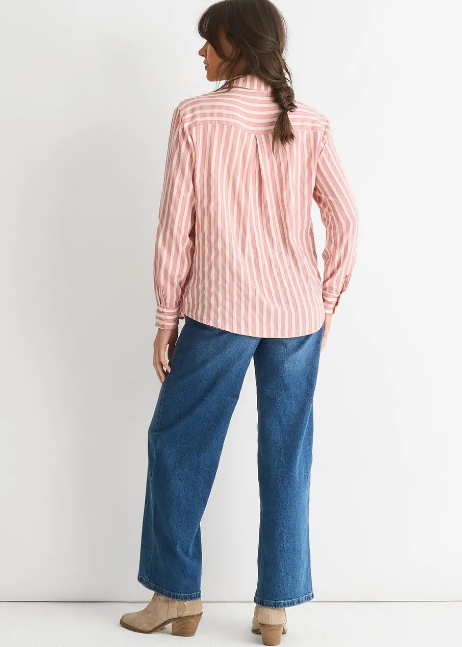Gini London Blush Stripe Oversized Shirt