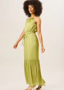 Gini London Green Halter Neck Maxi Dress