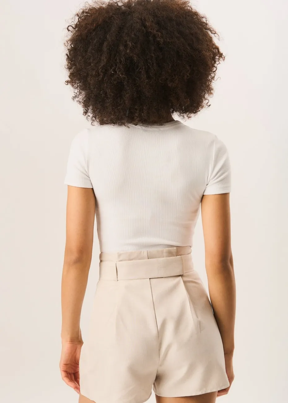 Gini London Stone Belt Detail Shorts