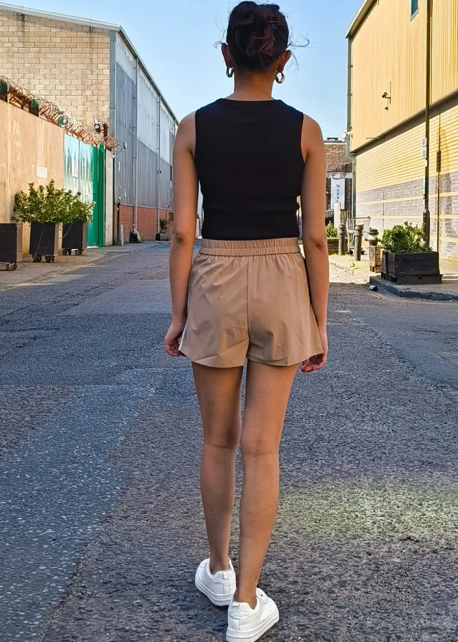 Gini London Taupe Tailored Shorts