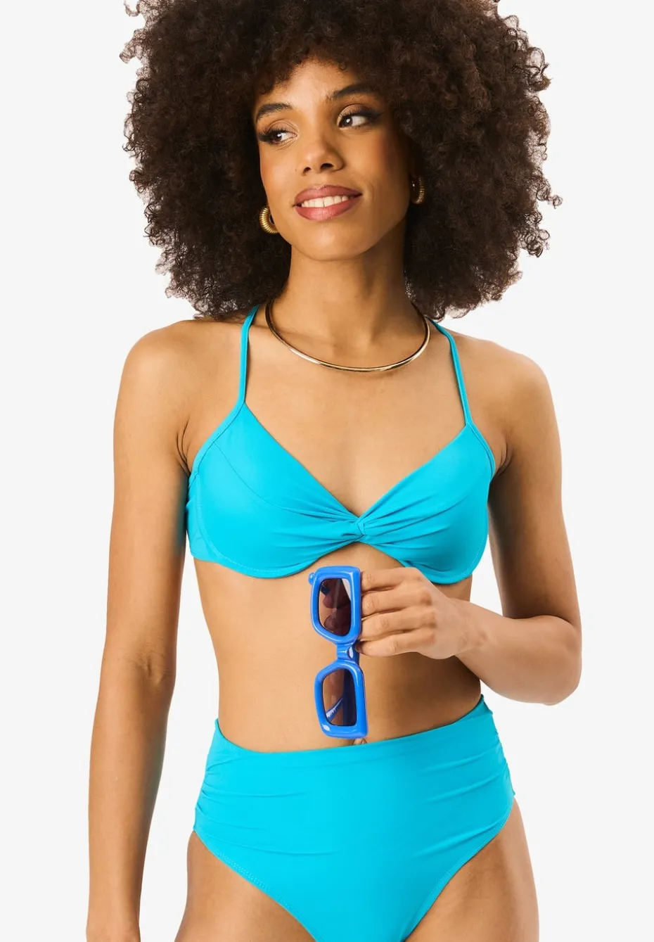 Gini London Teal Bikini Top