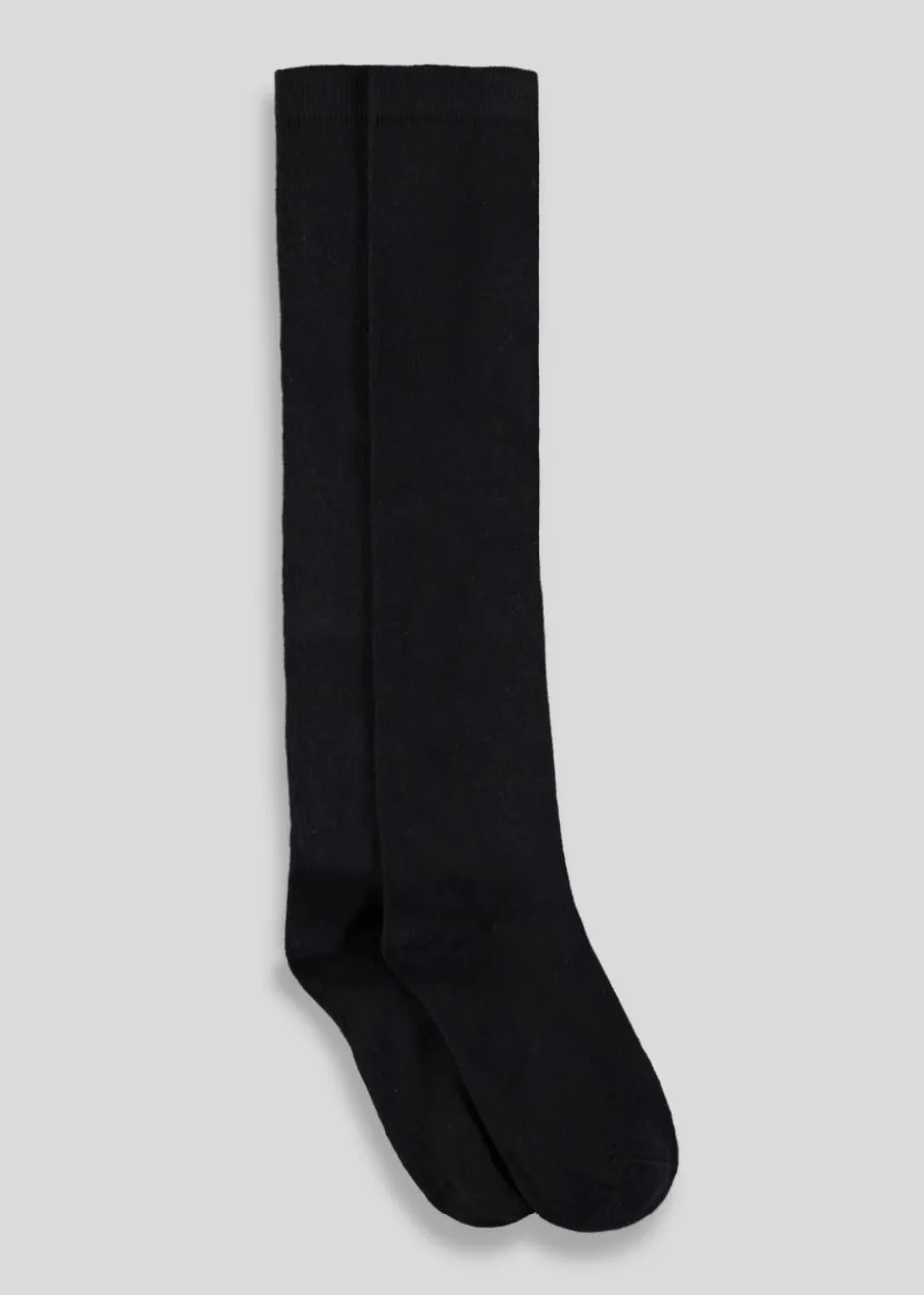 Girls 2 Pack Black Over the Knee Socks (Younger 6-Older 5.5)