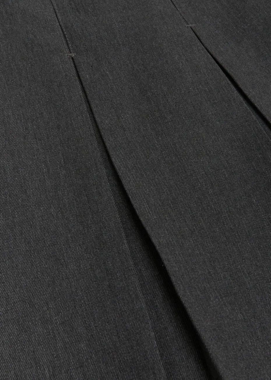 Girls 2 Pack Grey Generous Fit Box Pleat School Skirts (6-16yrs)