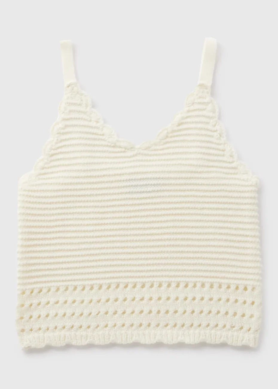 Girls Cream Crochet Vest (7-15yrs)