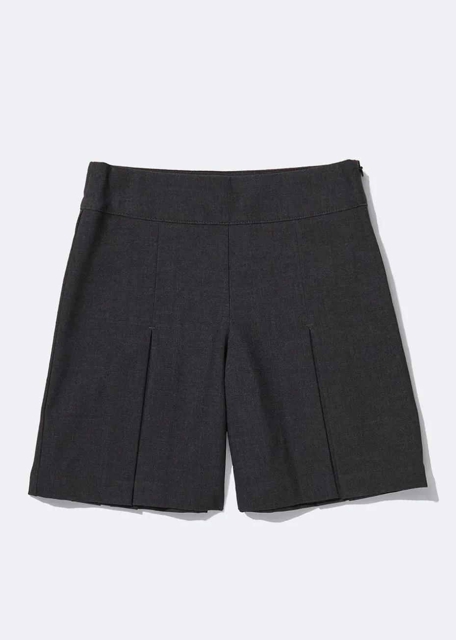 Girls Grey Culotte School Shorts (6-13yrs)