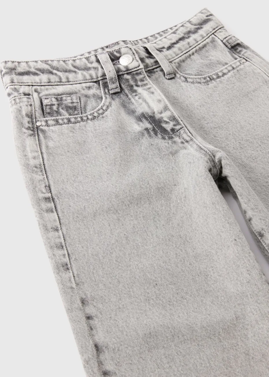 Girls Grey Wide Leg Jeans (7-15yrs)