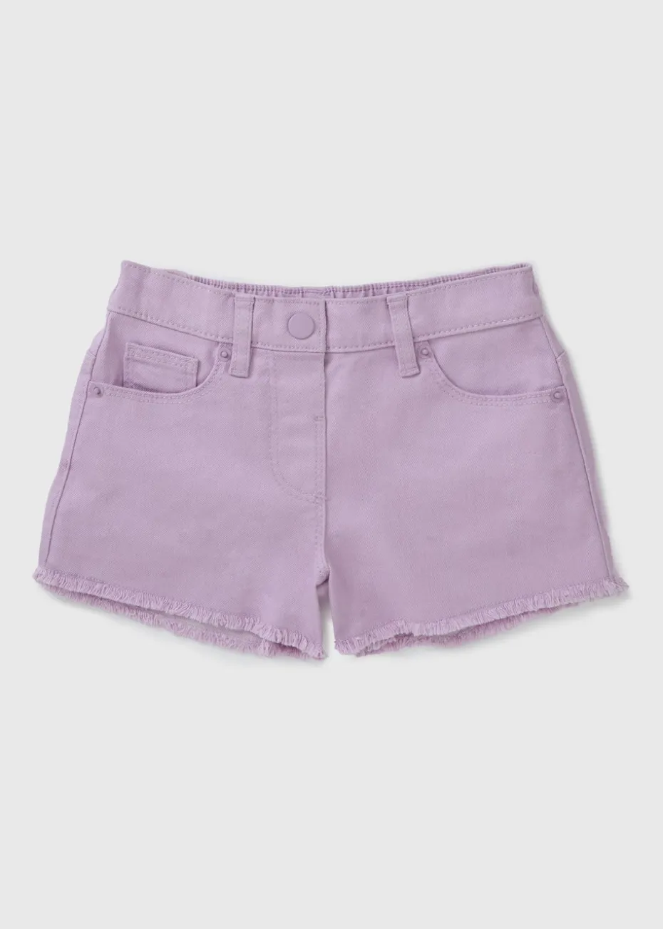 Girls Lilac Denim Shorts (1-7yrs)