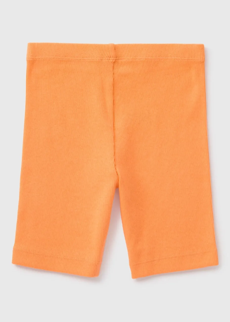 Girls Orange Cycle Shorts (1-7yrs)