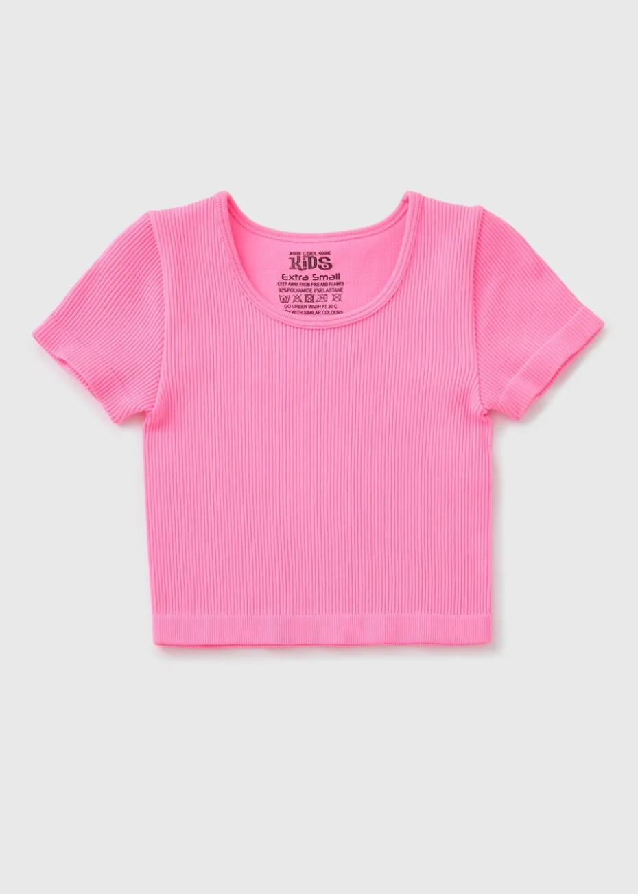 Girls Pink Seamless Top (7-15yrs)