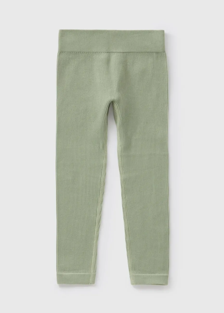 Girls Sage Green Seamless Leggings (7-15yrs)