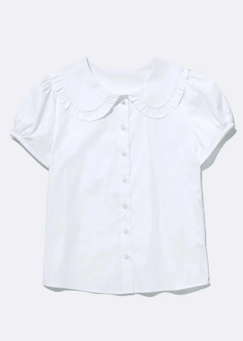 Girls White Frill Collar School Blouse (8-16yrs)